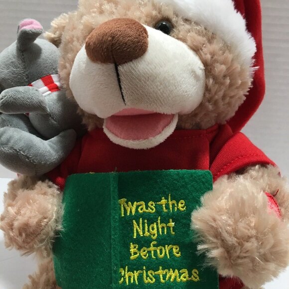 PBC International Twas The Night Before Christmas Plush Bear Battery Operated - Picture 9 of 15